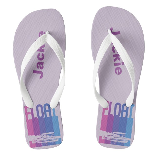 Lavender Personalised Pontoon Boat Flip Flops (Footbed)