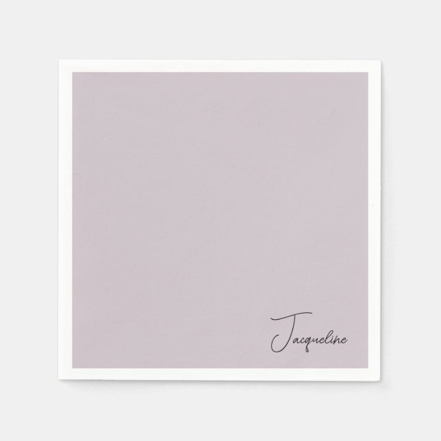 Lavender Personalised Script Name Shower Cocktail Napkin (Front)