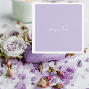 Lavender Personalised Script Shower Cocktail Napkin
