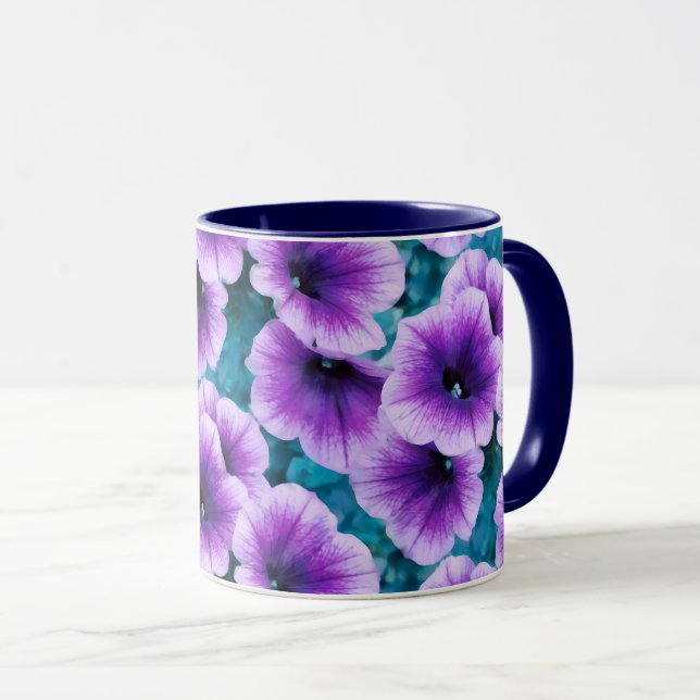 Lavender Petunia Flowers  Mug (Front Right)