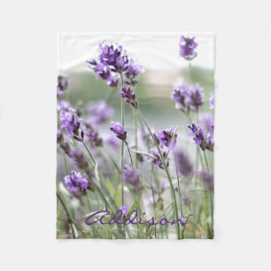 Lavender Photo Fleece Blankets With Name