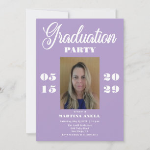 Lavender Photo Graduation Party Invitation