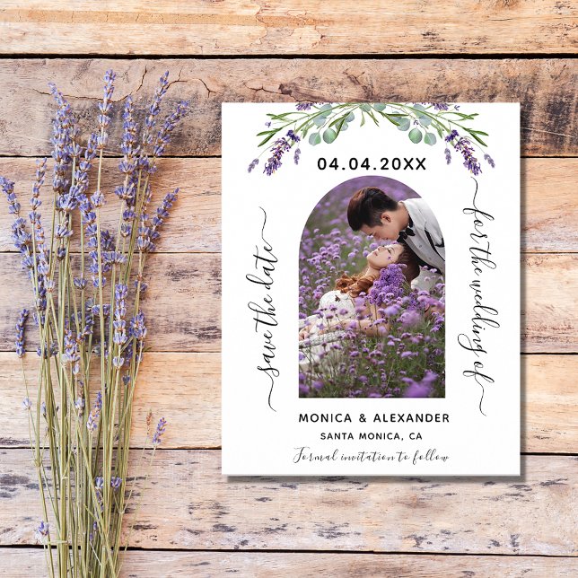 Lavender photo QR budget wedding Save the Date Flyer (Creator Uploaded)