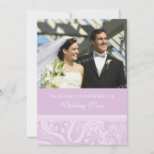 Lavender Photo Wedding Vow Renewal Invitations