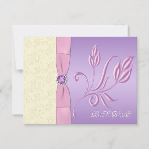 Lavender, Pink and Ivory RSVP Card