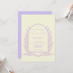 Lavender Pink Beige Floral Boho Wedding Invitation