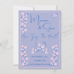 Lavender, Pink, & Blue Floral Save The Date Invitation