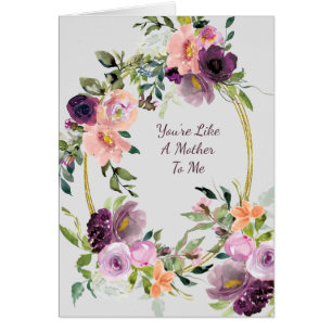 Lavender Pink Bouquet Oval Frame Mother's Day Card