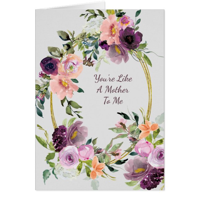 Lavender Pink Bouquet Oval Frame Mother's Day Card (Front)
