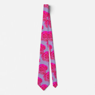 Lavender Pink Floral Rose Modern Purple Shade Gift Tie