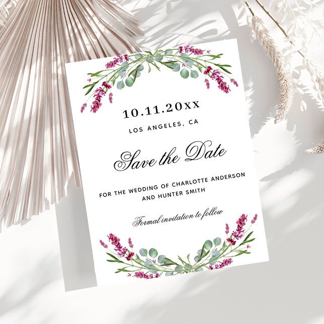 Lavender pink florals budget wedding save the date flyer (Creator Uploaded)