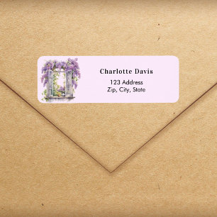 Lavender pink florals window return address 