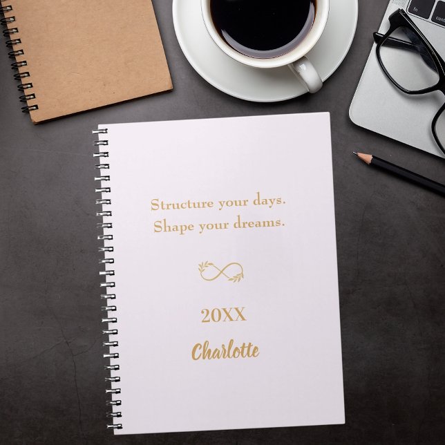 Lavender pink gold inspirational quote notebook (Creator Uploaded)
