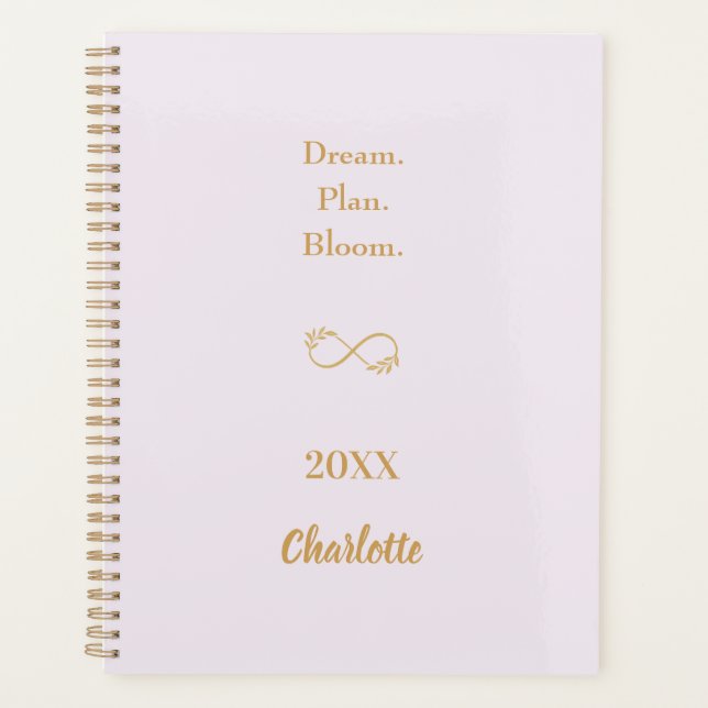Lavender pink gold motivational quote 2026 planner (Front)
