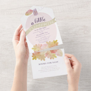 Lavender Pink Pumpkin Baby Shower All In One Invitation