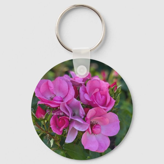 lavender Pink Rose Key Ring (Front)