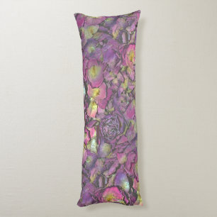 Lavender Pink Rose Petals Watercolor Body Cushion