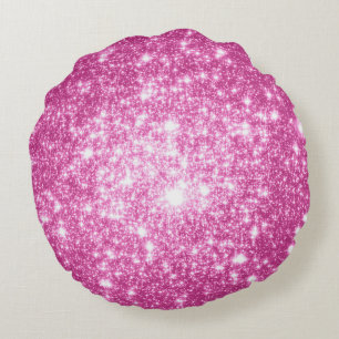 Lavender Pink Stars Round Pillow