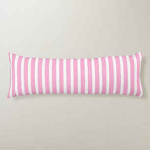 Lavender Pink White Simple Horizontal Striped Body Cushion