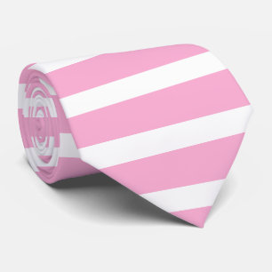 Lavender Pink White Simple Horizontal Striped Tie