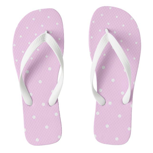 Lavender Pink with white dots Flip Flops (Footbed)
