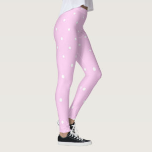 Lavender Pink with white dots Leggings