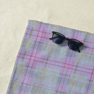 Lavender Plaid Harmony Beach Towel