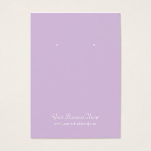 Lavender Plain Simple Custom Earring Card