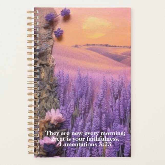 Lavender Planner Lamentations 3:23 (Front)