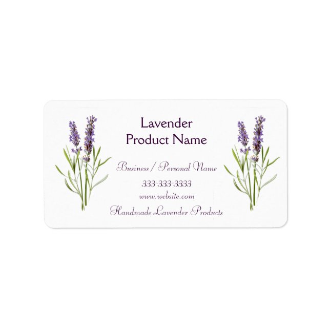Lavender Plant Flowers Handmade Items Custom Label (Front)