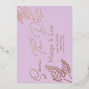Lavender Plant Save the Date Pressed  