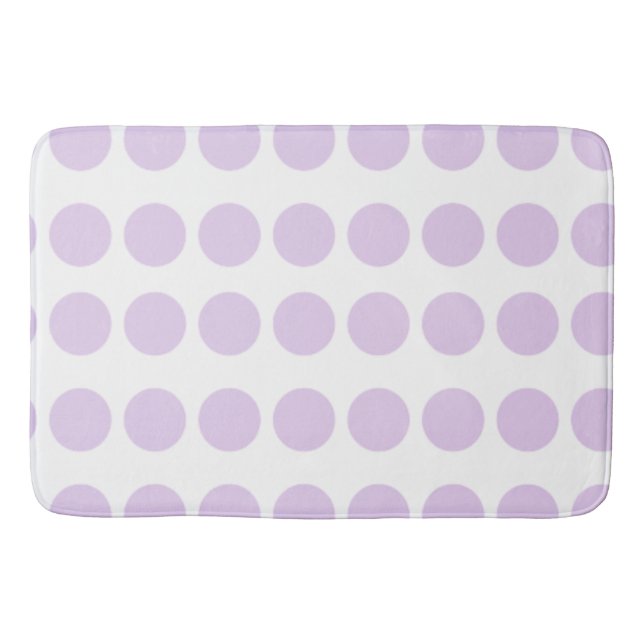 Lavender Polka Dots Design Bath Mat (Front)