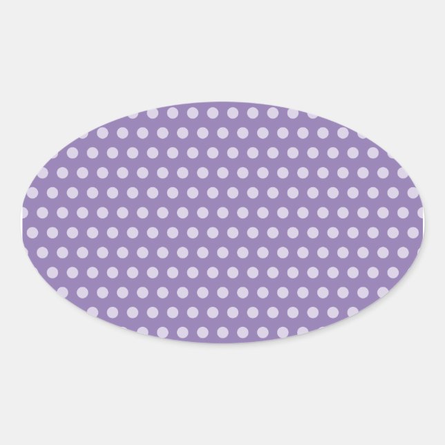 Lavender Polka Dots Oval Sticker (Front)