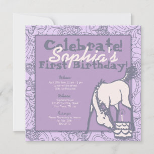 Lavender Pony Girl's First Birthday Invitation