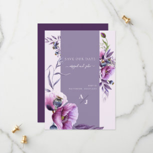Lavender Poppy Floral Wedding Save Our Date Save The Date