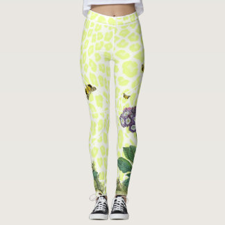 Lavender Primula on Apple Cheetah Leggings