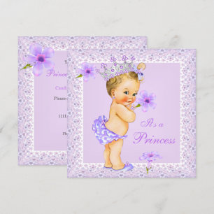 Lavender Princess Baby Shower Blonde Baby Shower Invitation