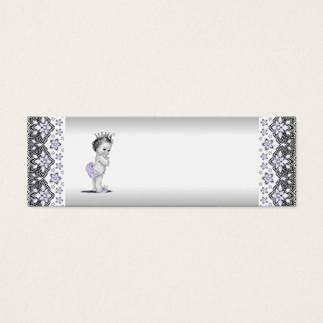 Lavender Princess Baby Shower Favour Tags (Front)