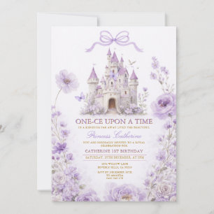 Lavender Princess Castle Birthday Invitation