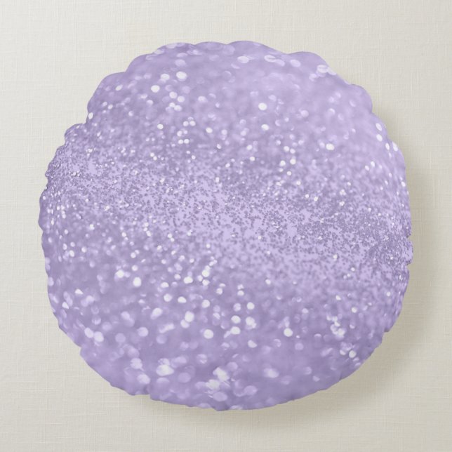 Lavender Princess Glitter #1 (Faux Glitter)  Round Cushion (Front)