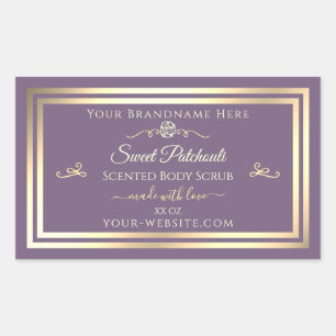 Lavender Product Label Gold Frame and Vintage Rose