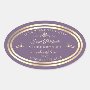Lavender Product Label Gold Frame and Vintage Rose