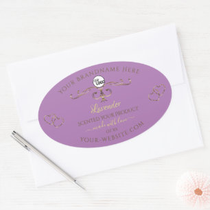 Lavender Product Label Gold Ornate Hearts Add Logo