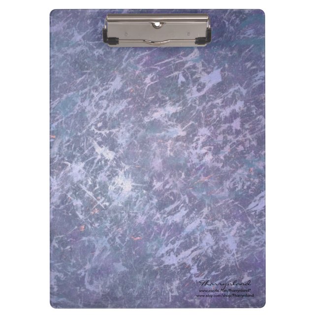Lavender Purple Abstract | Metallic Brushstroke Clipboard (Front)