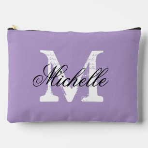 Lavender purple accessory pouch with monogram