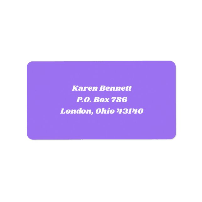 Lavender Purple Address Labels (Front)
