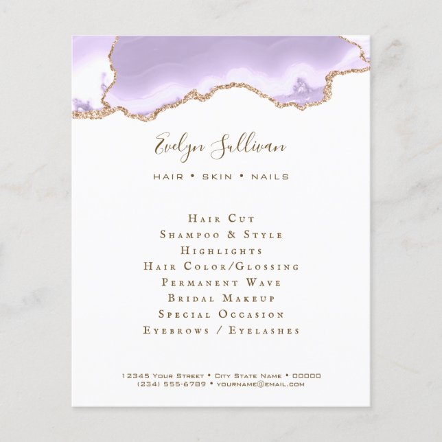 lavender purple agate flyer (Front)