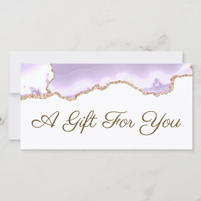 lavender purple agate gift certificate (Front)