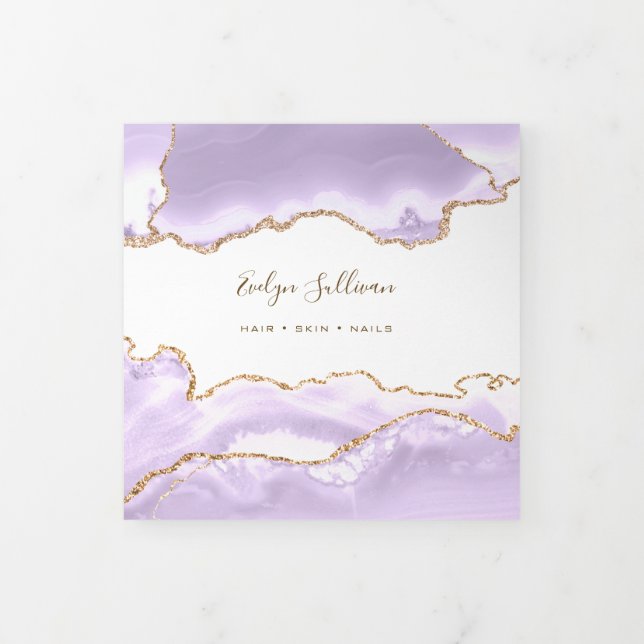 lavender purple Agate Trifold Brochure (Cover)