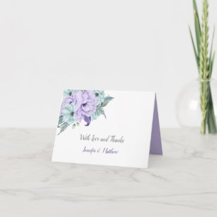 Lavender Purple and Mint Peonies Thank You Card